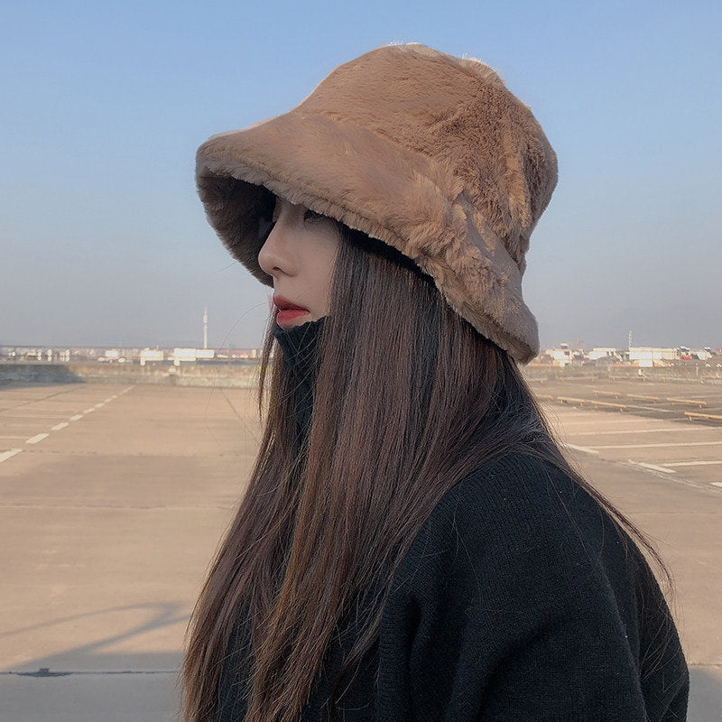 All-Match Solid Color Warmth Thickened Faux Fur Hat-Junk in the Trunk